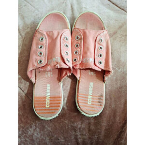 Converse cutaway Pink All Star Canvas Slide Sandals Size 9 retro distressed